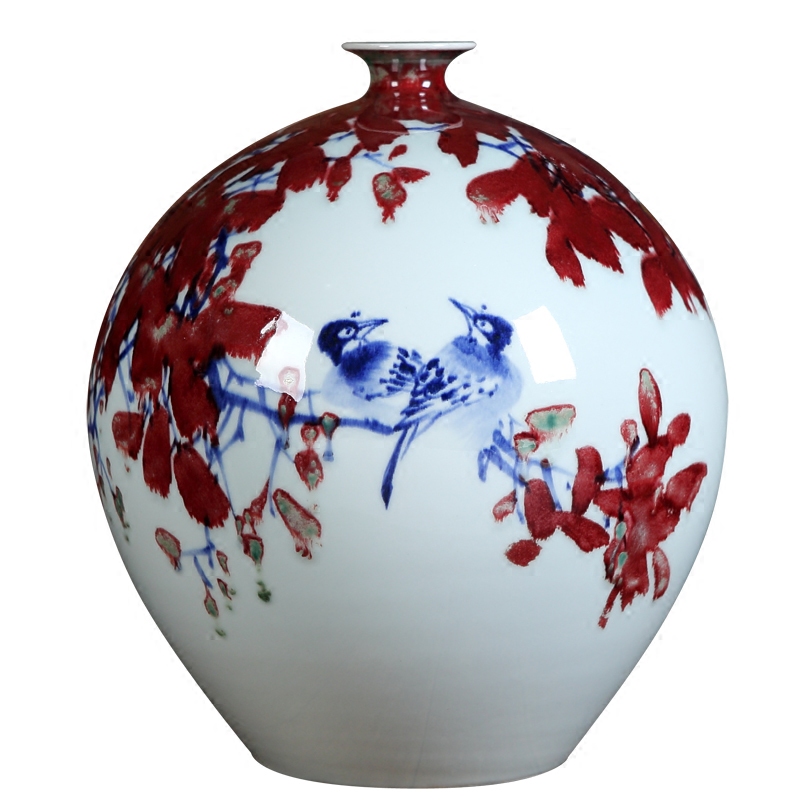 Jingdezhen ceramics hand - made porcelain youligong flower vase new Chinese zen sitting room adornment is placed