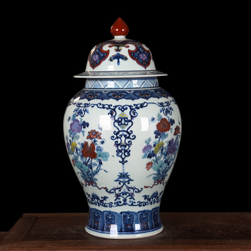 Jingdezhen ceramics general high - end antique hand - made porcelain vase home decoration craft furnishing articles in the living room