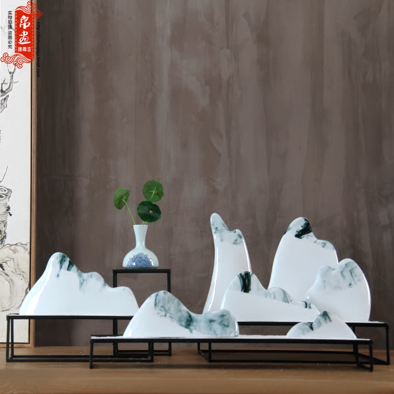 Jingdezhen new Chinese style originality ink mountains furnishing articles sitting room porch decoration ceramic arts and crafts