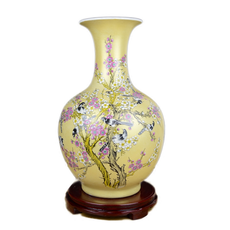 Jingdezhen ceramics powder enamel annunciation vase decoration of modern Chinese style living room home wine ark, adornment furnishing articles