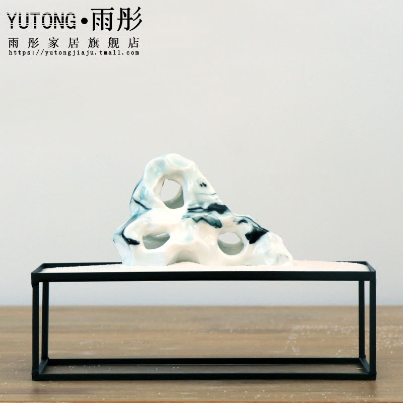 Jingdezhen ceramic checking rockery bijia simulation furnishing articles porcelain bijia mountain scenery shape paperweight crafts