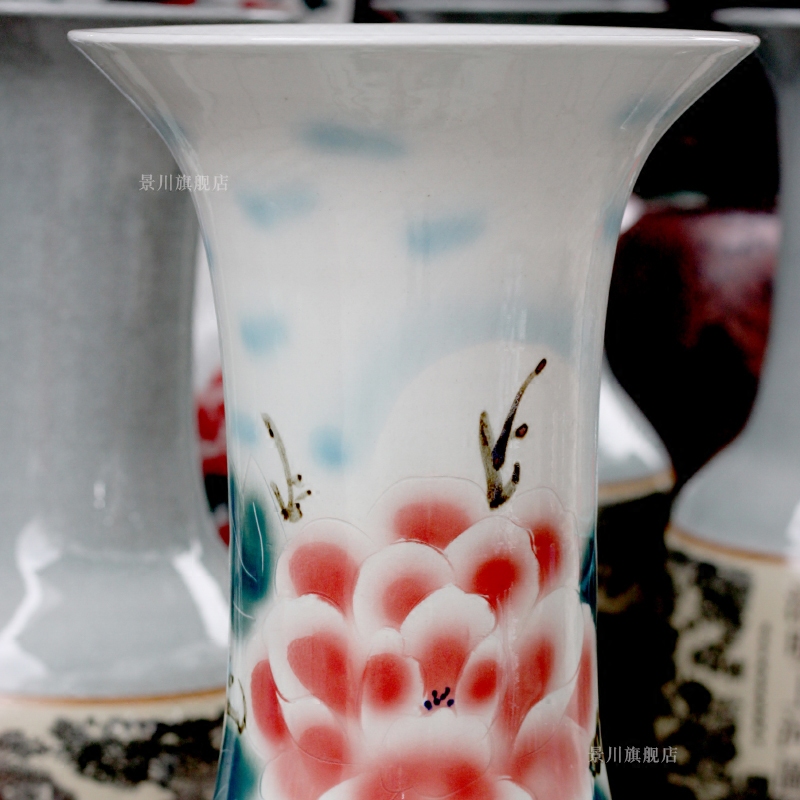 Jingdezhen ceramics hand - made blooming flowers large vases, home furnishing articles sitting room of Chinese style hotel adornment