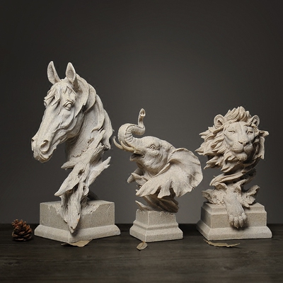 欧璟美 北欧生肖马动物雕塑摆件简约 电视柜玄关办公室会所工艺品