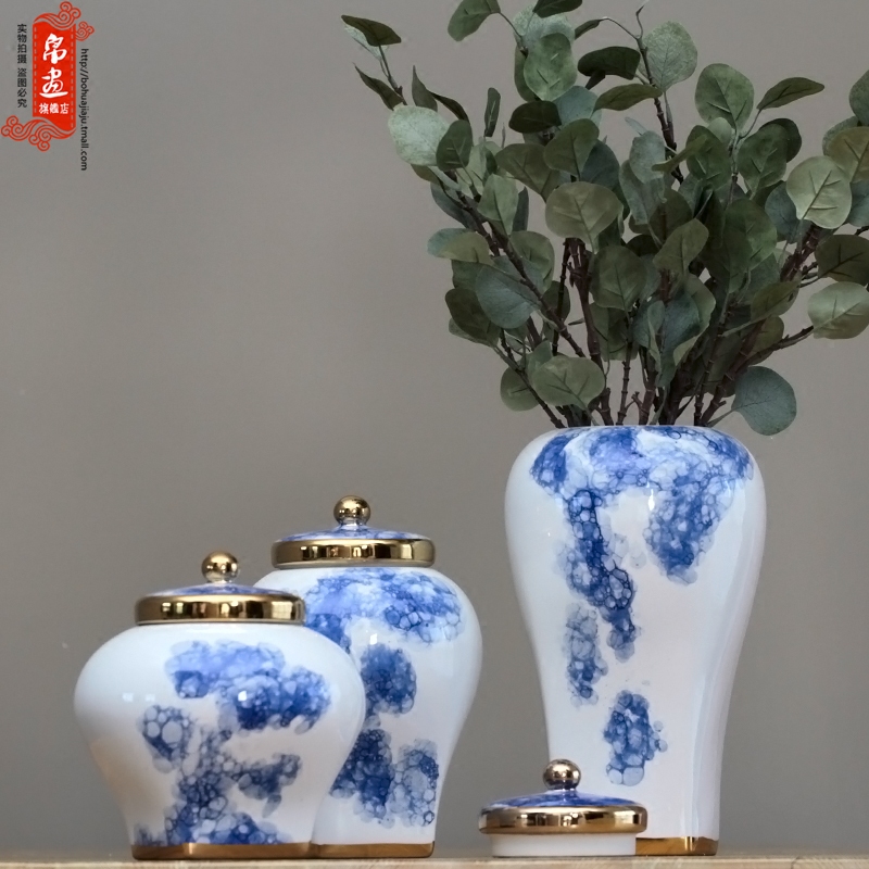 Jingdezhen ceramic hand - made flowers in the living room see colour porcelain pot dry flower receptacle creative decoration household act the role ofing is tasted furnishing articles