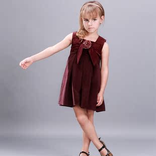 女童秋季连衣裙2016新款欧美儿童装无袖中小童女孩棉绒背心公主裙