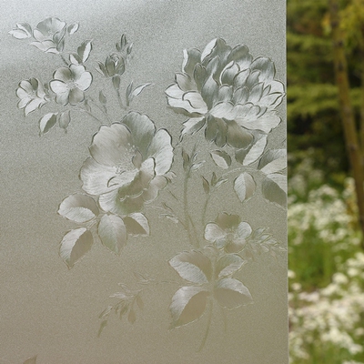 3d立体雕花玻璃贴膜卫生间阳台窗户贴膜透光不透明田园磨砂玻璃贴