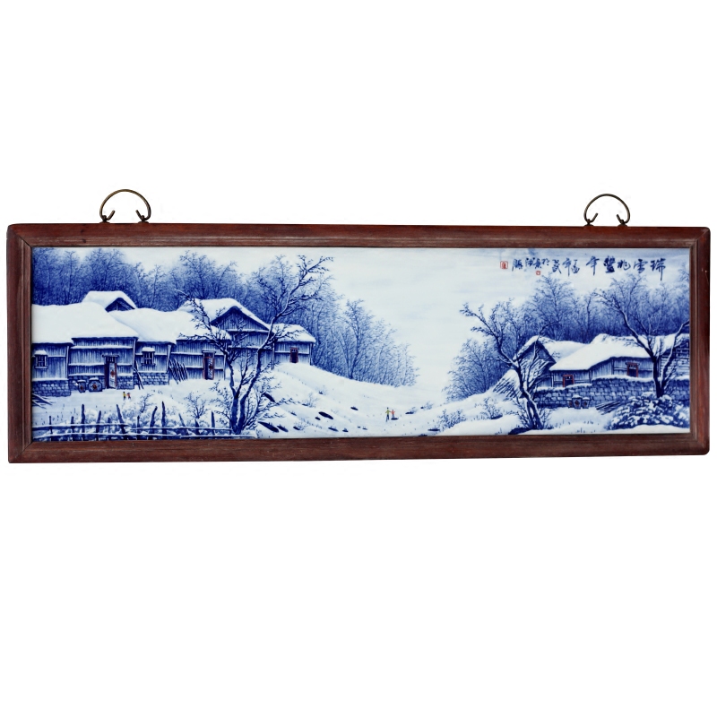 Hand draw a snow did good porcelain plate painter jingdezhen blue and white porcelain to hang in the living room sofa setting wall decoration