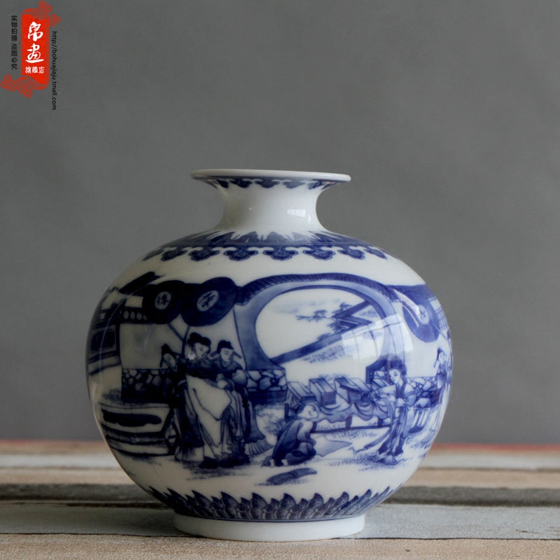 Jingdezhen porcelain ceramic rich ancient frame sketch porcelain decorative flower household mesa furnishing articles