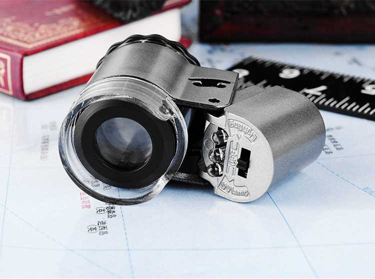 博视乐boshile 50倍带灯显微镜 验钞放大镜 珠宝玉器古董字画鉴定_不