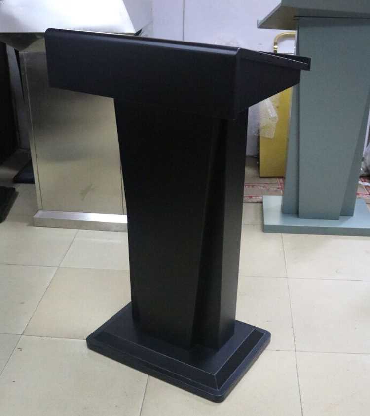 巫记 创意简约会议演讲台黑色迎宾台时尚轻便式发言接待台礼宾台_不