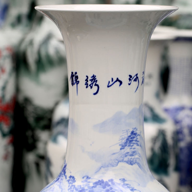 Jingdezhen ceramics hand - made splendid sunvo sitting room of large home decoration of blue and white porcelain vase furnishing articles