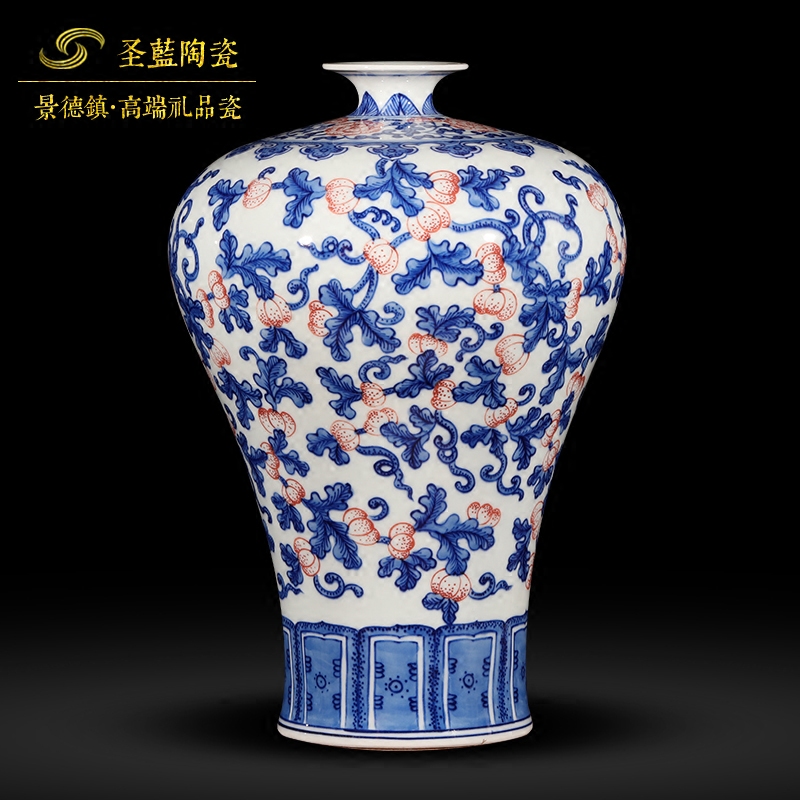 Jingdezhen ceramics archaize manual new classic blue and white porcelain vase sitting room home porch rich ancient frame furnishing articles