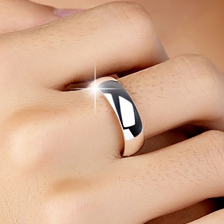 有大号 男士纯银戒指  999足银霸气光面简约光圈指环 免费刻字