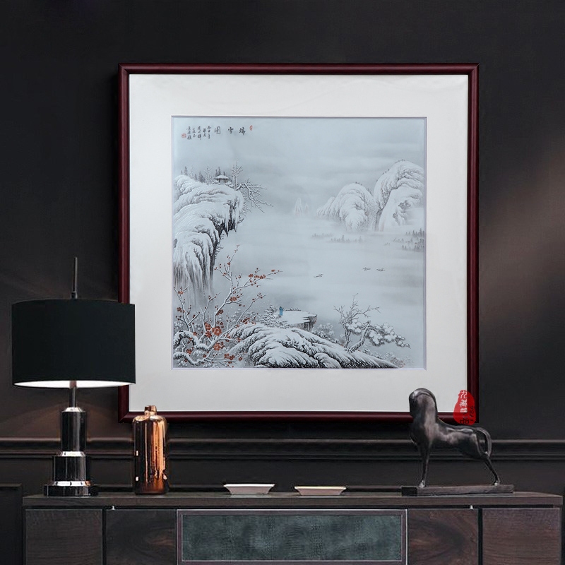 Jingdezhen ceramics Zhou Xiaohui hand - made snow adornment picture porcelain plate mural paintings of Chinese style living room furnishing articles