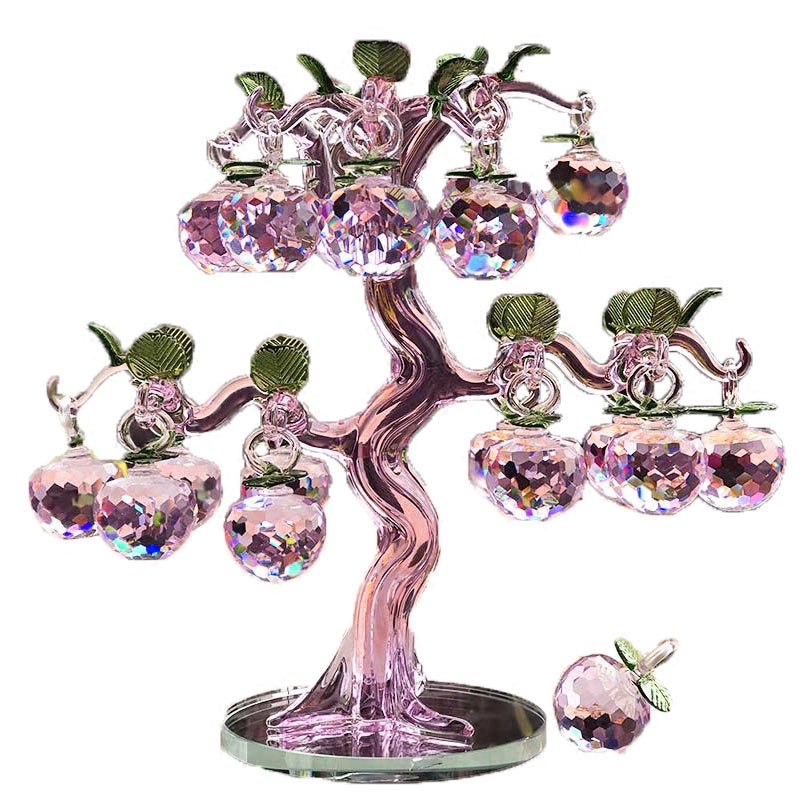 Pink crystal apple tree TV cabinet wine cabinet decoration to send girlfriends wedding wedding new house craft gifts