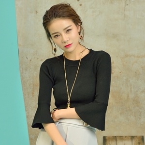 中袖女上衣修身显瘦打底衫