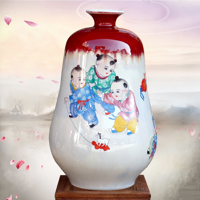 Jingdezhen ceramics up jixiangruyi lad floret bottle home sitting room study office furnishing articles rich ancient frame