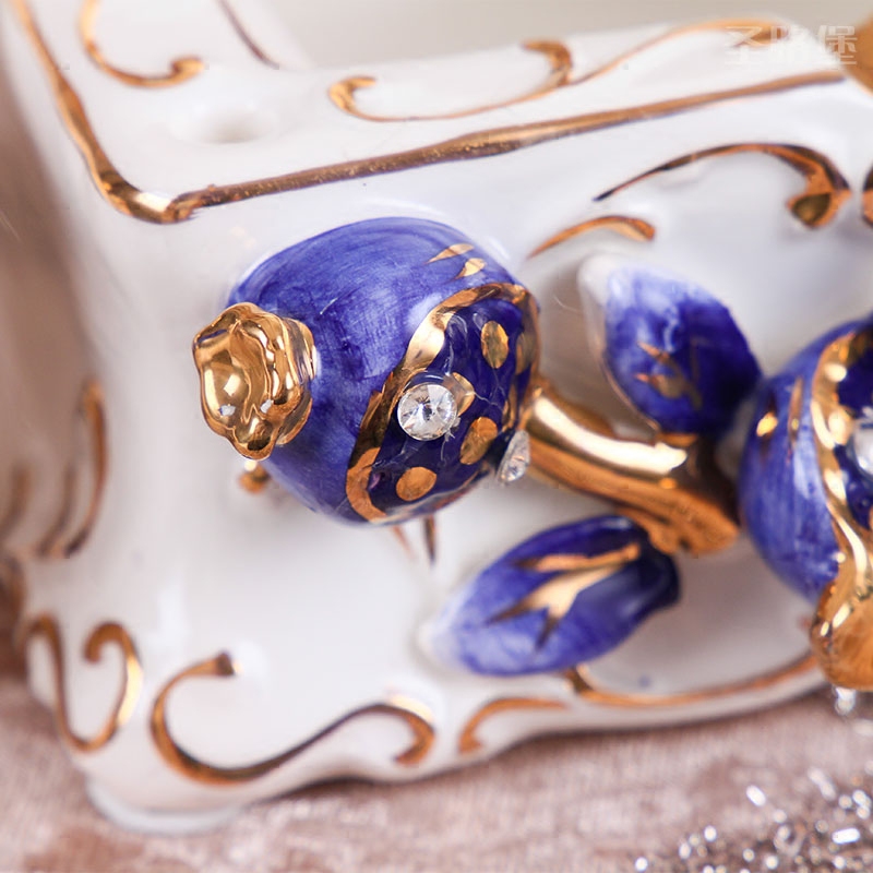 Fort SAN road of the new European creative ashtray with cover blue pomegranate ashtray ceramic ashtray furnishing articles sitting room