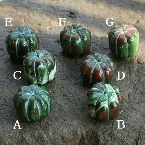 珊瑚南瓜珠 加色绿珊瑚雕刻南瓜隔珠散珠子 diy饰品材料配件_7折现价