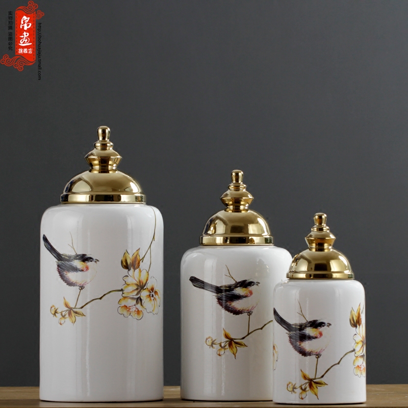 Jingdezhen ceramic furnishing articles gold - plated vase European - style home sitting room porch table desktop decoration ideas