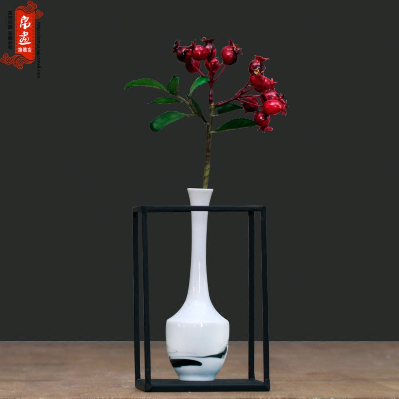 Jingdezhen dried flower vase ink painting Chinese creative furnishing articles fashion flower implement hydroponic flower home decoration