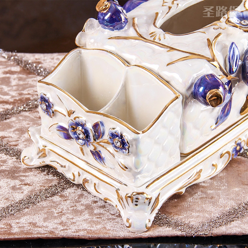 SAN road fort European ceramic tissue box multi - purpose household act the role ofing is tasted, the sitting room smoke box furnishing articles housewarming gift