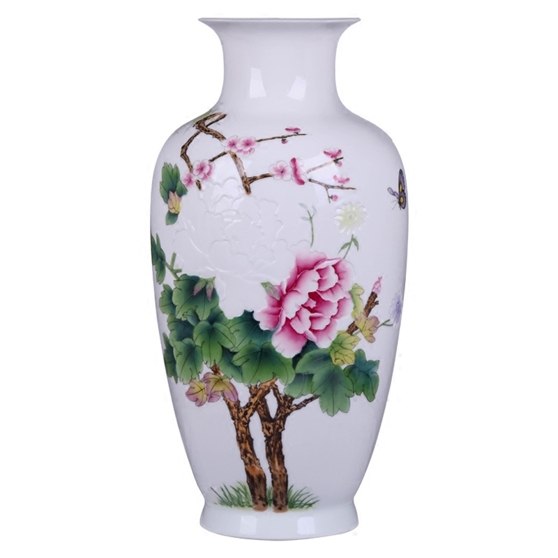 Jingdezhen ceramics hand - made famille rose blooming flowers, vases, flower arranging furnishing articles of Chinese style household act the role ofing is tasted, the sitting room decoration