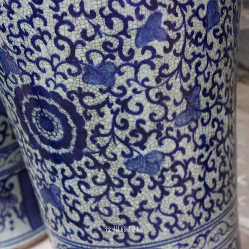 Jingdezhen ceramic hand - made bound to open the slice lotus flower archaize crack glaze of large vase home sitting room flower arranging furnishing articles