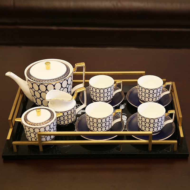 European ceramic coffee set suit American example room furnishing articles afternoon tea tea table with a desktop decoration gift box