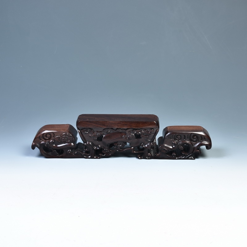 Ebony woodcarvings base it flowerpot decorative furnishing articles tea base base solid wood stone base