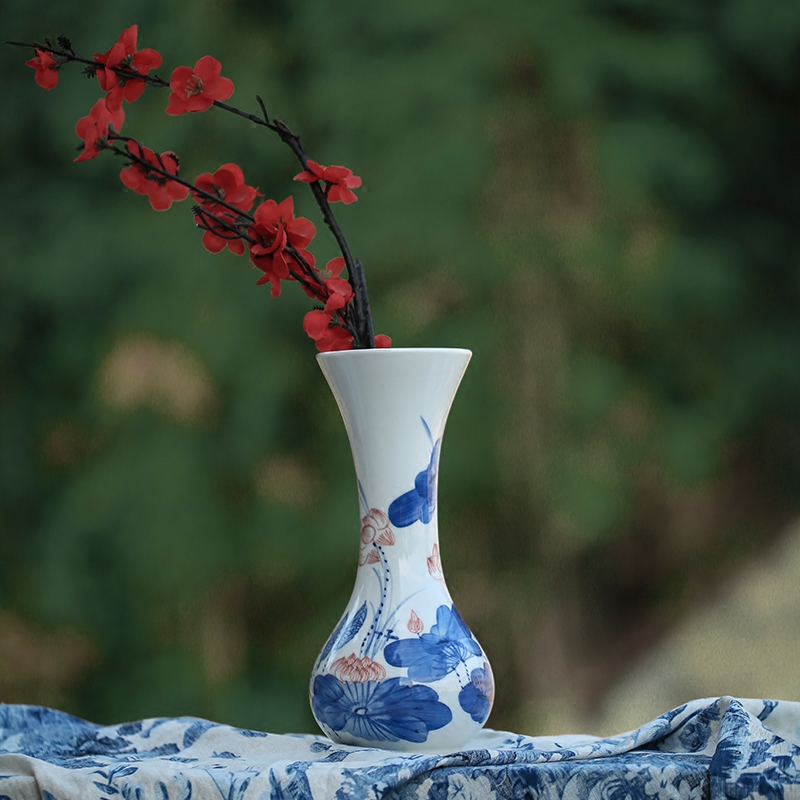 Hydroponic floret bottle of jingdezhen ceramic vase hand - made of new wine small retro flower arranging the sitting room is contracted furnishing articles