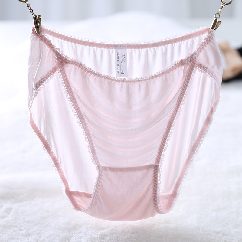 日本真丝无痕内裤舒适透气低腰轻薄抗菌纯色简约桑蚕丝三角裤女