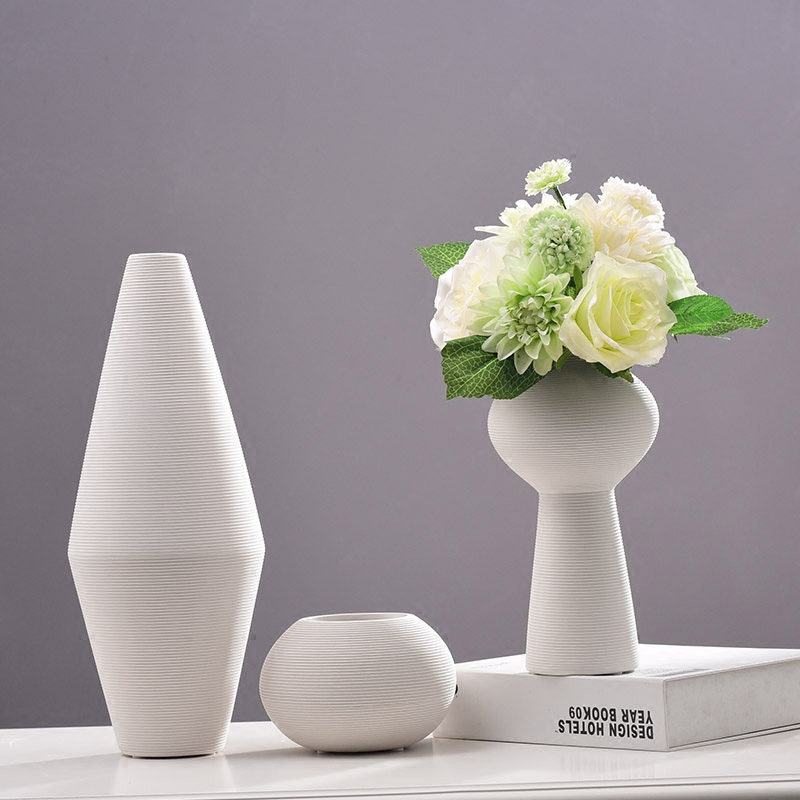 The modern furnishing articles contracted ceramic flower vases sitting room dry flower, white flowers, wine cabinet TV ark, adornment