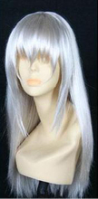 Серебро - белая длинная розовая лампа Cosplay парик