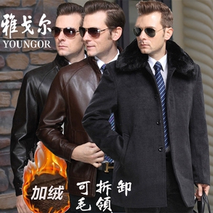 雅戈尔<em>秋冬季</em>中年<em>男士</em>羊绒<em>毛呢</em>中老年加绒加厚