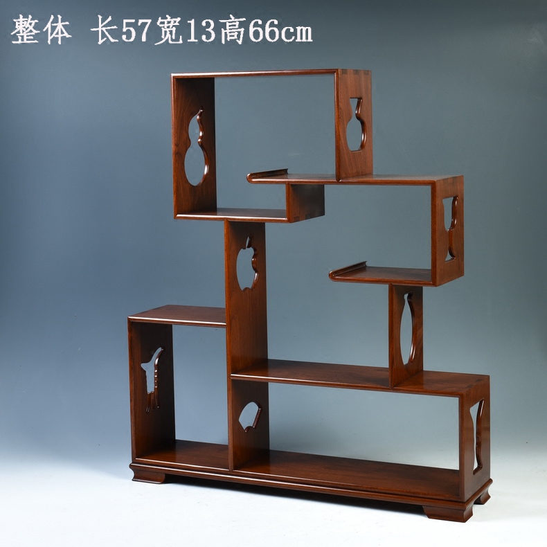 Pianology picking hua limu rich ancient frame base solid wood tea set small furnishing articles rich ancient frame stupa pavilion antique wooden pallet