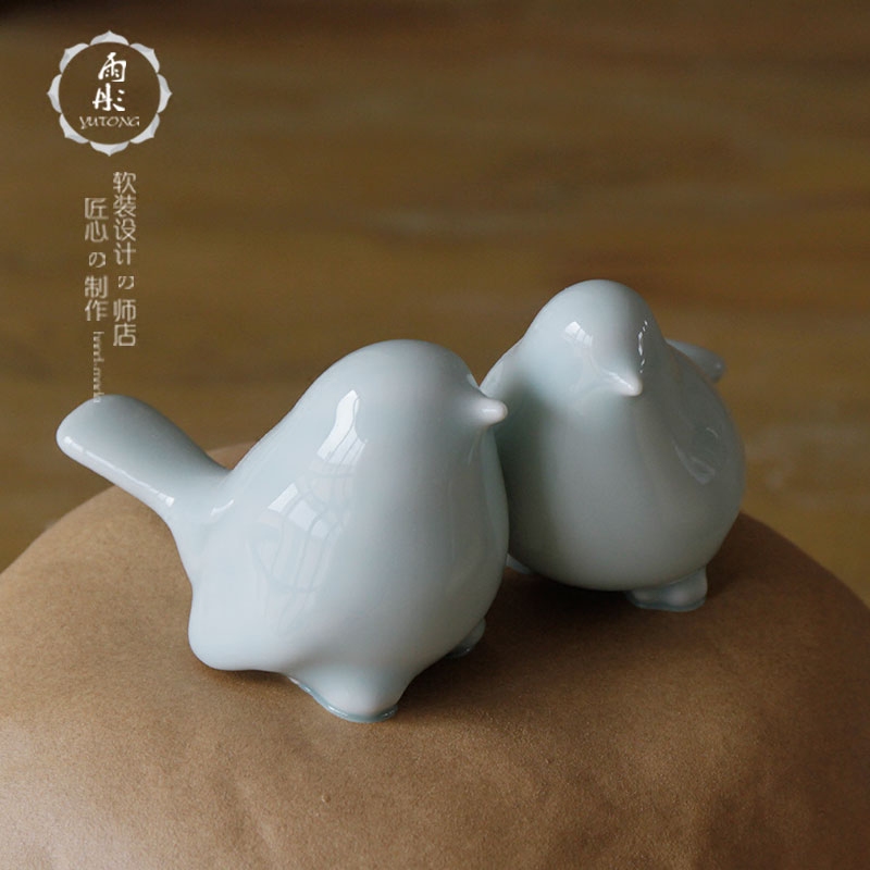The rain tong home | ceramic creative modern adornment installs soft outfit furniture green glaze bird pay-per-tweet resting place