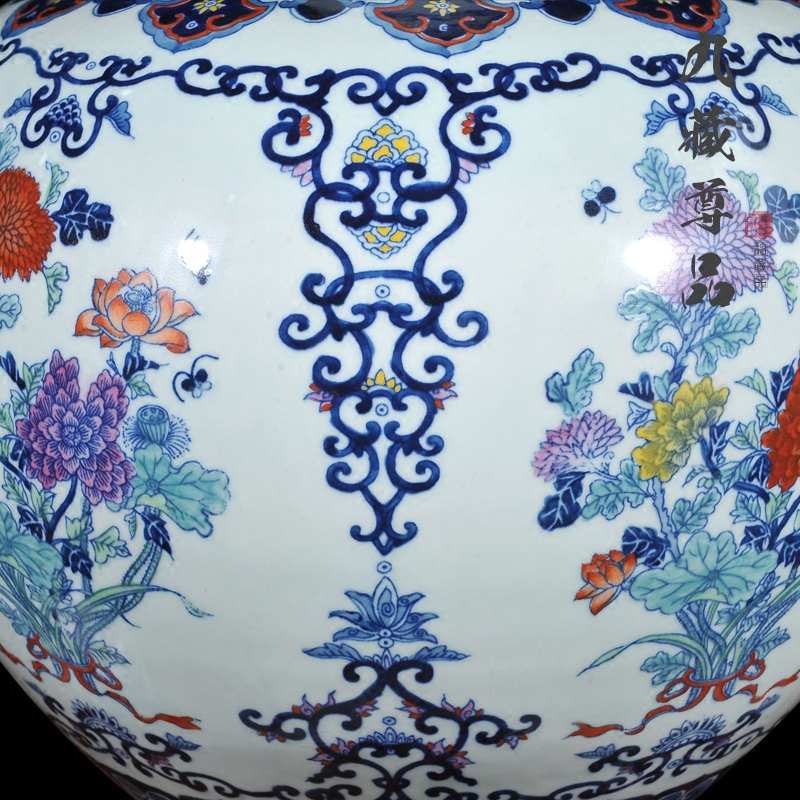 About Nine hid statute of the product of jingdezhen ceramic hand - made porcelain vase colorful celestial classical Chinese style living room China