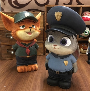 存钱罐 一件包邮 树脂存钱罐 超大号储钱罐疯狂动物城狐狸尼克兔子