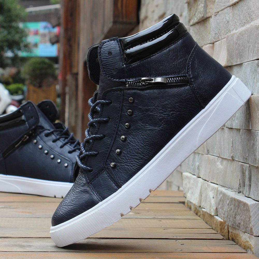 2017春秋韩版中高帮板鞋青年系带休闲男鞋winter men shoes boots