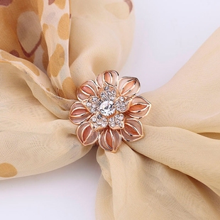 百搭大小胸花丝巾扣三环两用韩版围巾扣披肩扣女士配饰水晶丝巾环