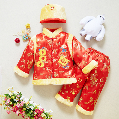 男女童唐装套装儿童中国风新年服宝宝春节拜年服周岁礼服