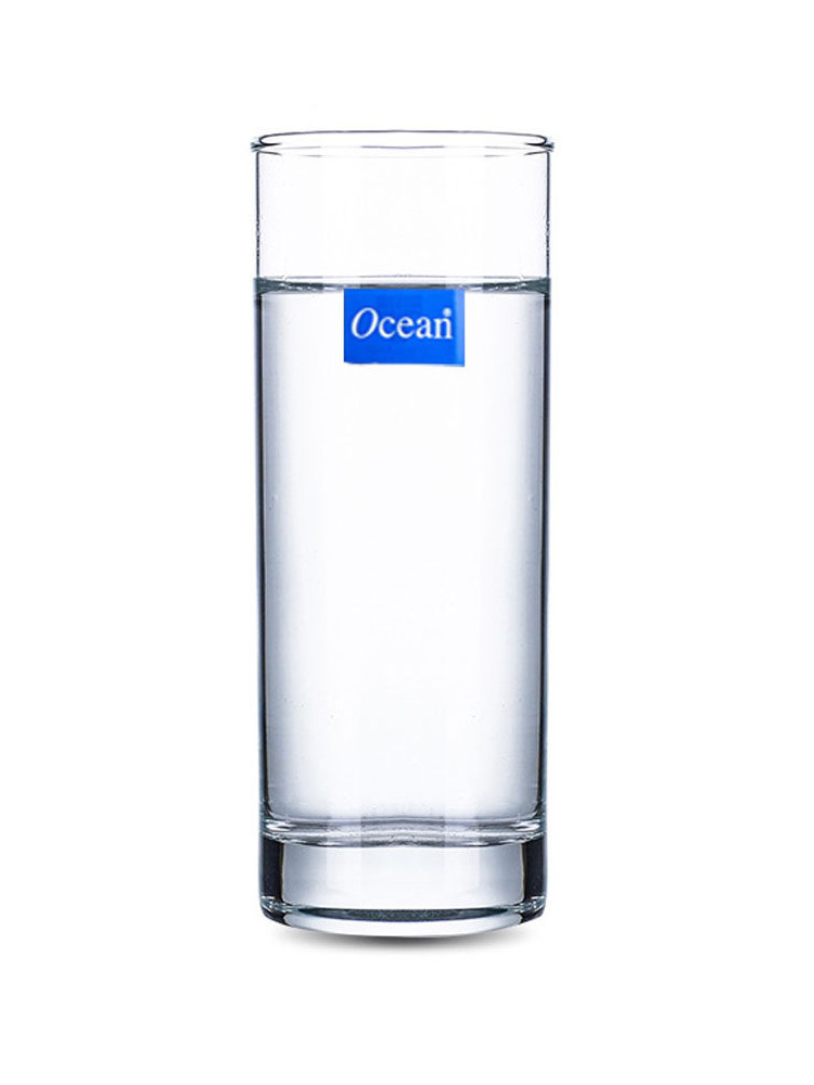 ocean进口玻璃杯家用套装直筒透明喝水杯高身杯茶杯客厅杯子6只装