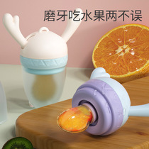 Baby bite bag fruit and vegetable music baby teether pacifier eating fruit pacifier food supplement molar stick push molar stick