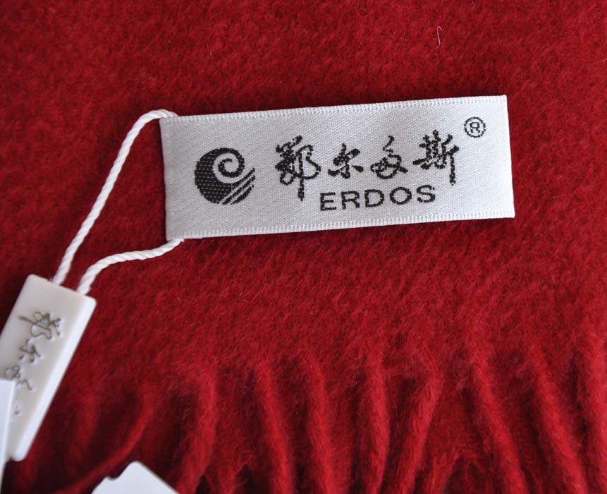 鄂尔多斯100%山羊绒 正品 男女通用格子围巾围脖 浅灰