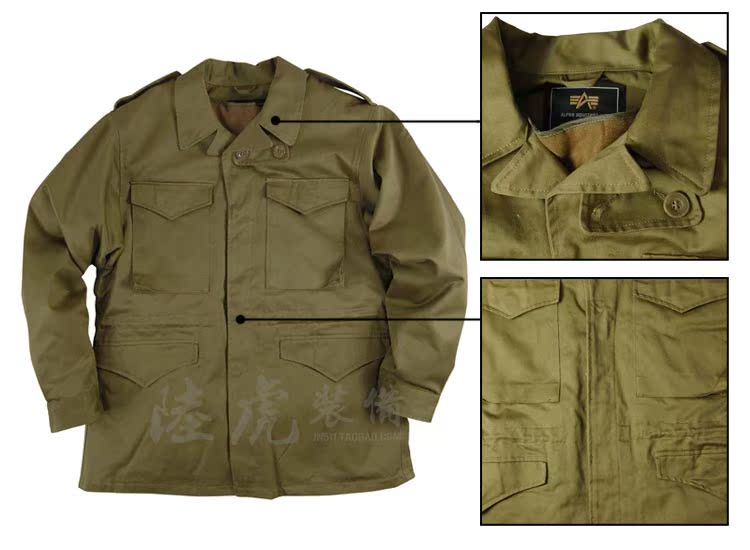美国正品alpha 阿尔法m43战地风衣 二战经典作战服 西式翻领外套