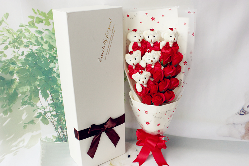 卡通花束送女友闺蜜生日毕业礼品小熊娃娃公仔