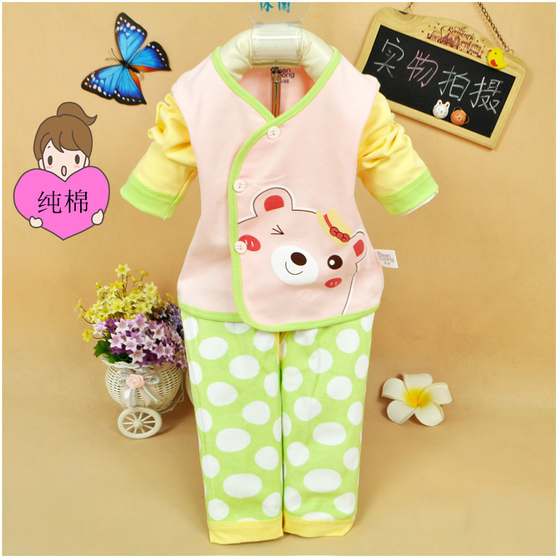婴儿童内衣套装纯棉女童装睡衣0-6-9月1-2岁男