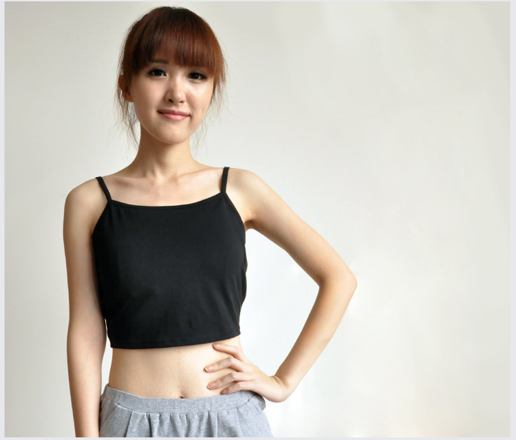 TMALL天猫-莱卡棉半截吊带 免<em>文胸bra</em>-t 大码抹