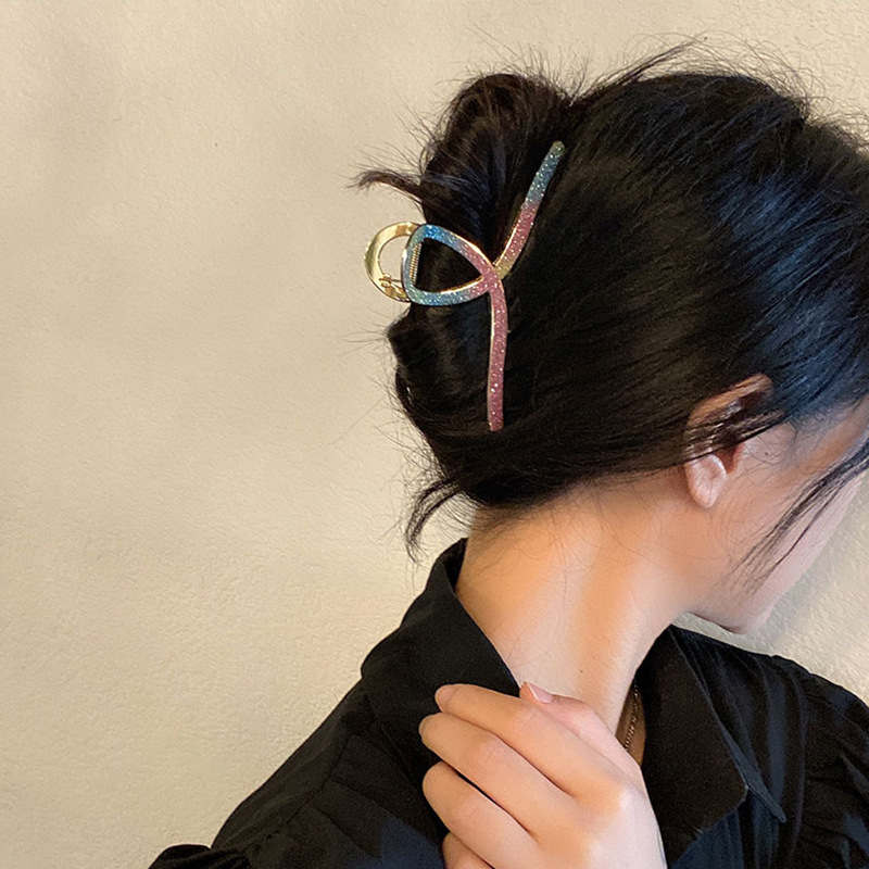 韩国网红头发夹子高级磨砂质感金属抓夹发夹后脑勺质鲨鱼夹发卡女